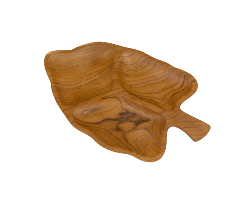 Patera z drewna teak liść .webp
