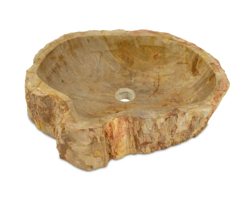 Umywalka nablatowa ze skamieniałego drewna – 58 × 46 cm