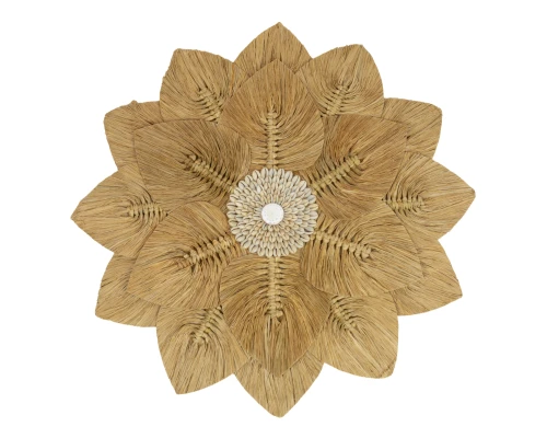 Talerz dekoracyjny z naturalnych włókien i muszli – 50 cm